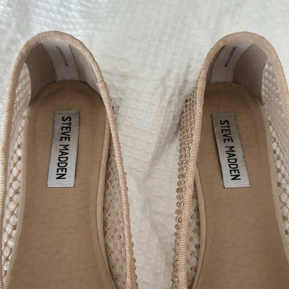 STEVE MADDEN Nude Sparkly Blossoms Ballet Flats with Bow detail Women’s 8.5 - Picture 6 of 11